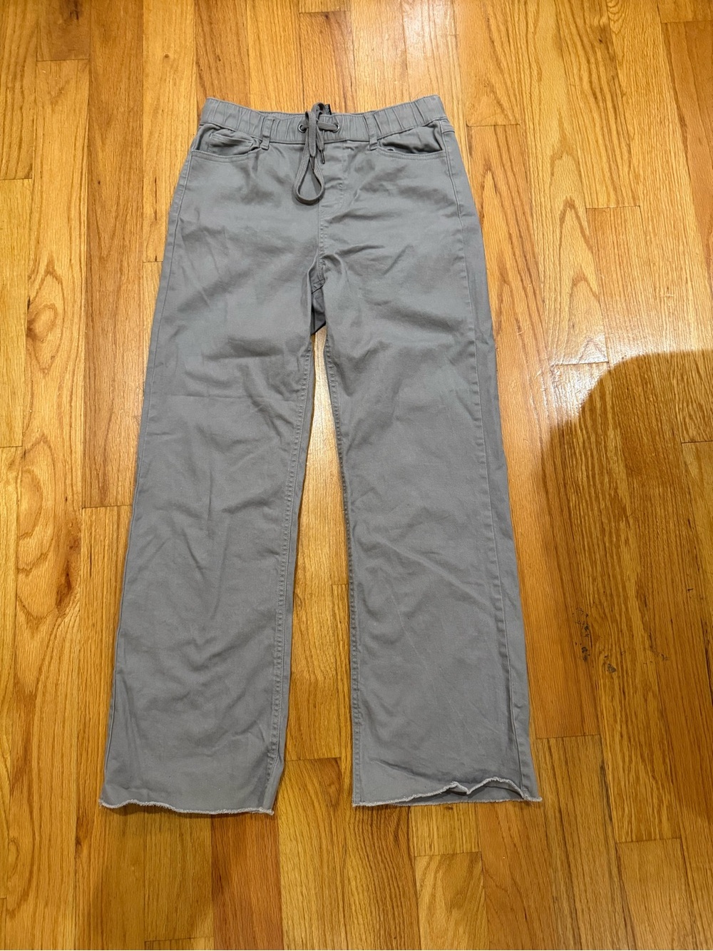 Rewash Gray Purple Wide Leg Drawstring Pull On Pants S Raw Hem